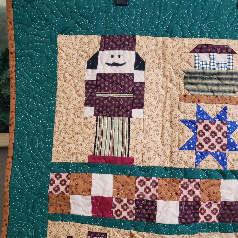 Country Christmas Throw/wallhanging handmade by me. Unique OOAK